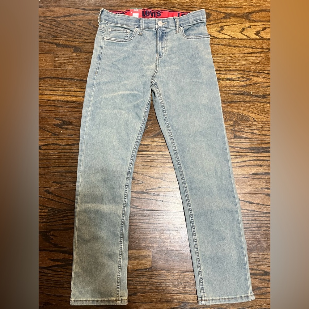 NWT Youth Boys Size 14 Levi Light Blue Denim Jeans Slim Flex Stretch